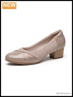 Orthopedic Low Heel Slip On Dress Pumps with Cushioned Insole